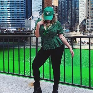 Who What Wear silky green blouse!